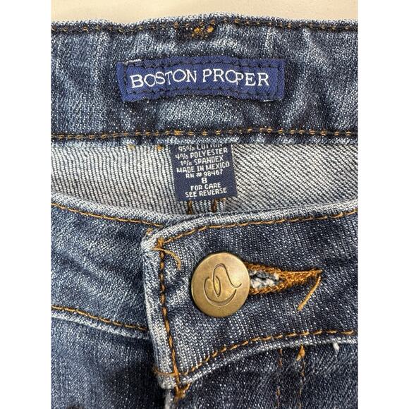 Vintage Boston Proper Straight Leg Denim Jeans 8 Dark Wash Y2K Classic High Rise - Picture 4 of 15